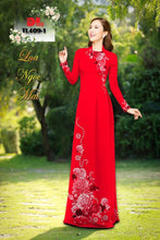 Load image into Gallery viewer, 1 Set - Ao Dai - Traditional Vietnamese Long Dress Collections with Pants - Silk 3D - All Size - Hoa Cuc
