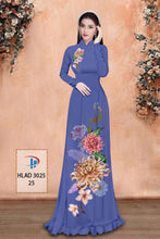 Load image into Gallery viewer, 1 Set - Ao Dai - Traditional Vietnamese Long Dress Collections with Pants - Silk 3D - All Size - Hoa Cuc
