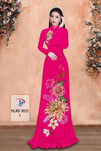 Load image into Gallery viewer, 1 Set - Ao Dai - Traditional Vietnamese Long Dress Collections with Pants - Silk 3D - All Size - Hoa Cuc
