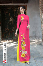 Load image into Gallery viewer, 1 Set - Ao Dai - Traditional Vietnamese Long Dress Collections with Pants - Silk 3D - All Size - Hoa Cuc
