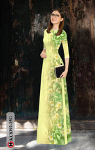 Load image into Gallery viewer, 1 Set - Ao Dai - Traditional Vietnamese Long Dress Collections with Pants - Silk 3D - All Size - Hoa Cuc
