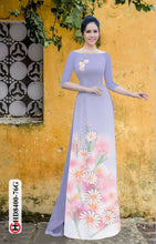 Load image into Gallery viewer, 1 Set - Ao Dai - Traditional Vietnamese Long Dress Collections with Pants - Silk 3D - All Size - Hoa Cuc
