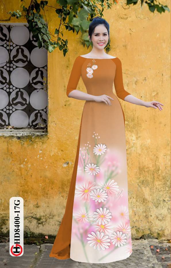 1 Set - Ao Dai - Traditional Vietnamese Long Dress Collections with Pants - Silk 3D - All Size - Hoa Cuc