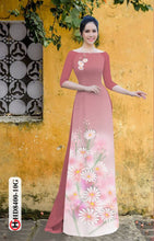 Load image into Gallery viewer, 1 Set - Ao Dai - Traditional Vietnamese Long Dress Collections with Pants - Silk 3D - All Size - Hoa Cuc
