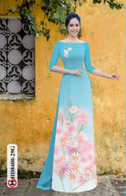 Load image into Gallery viewer, 1 Set - Ao Dai - Traditional Vietnamese Long Dress Collections with Pants - Silk 3D - All Size - Hoa Cuc

