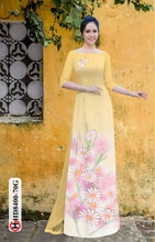 Load image into Gallery viewer, 1 Set - Ao Dai - Traditional Vietnamese Long Dress Collections with Pants - Silk 3D - All Size - Hoa Cuc
