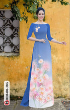 Load image into Gallery viewer, 1 Set - Ao Dai - Traditional Vietnamese Long Dress Collections with Pants - Silk 3D - All Size - Hoa Cuc
