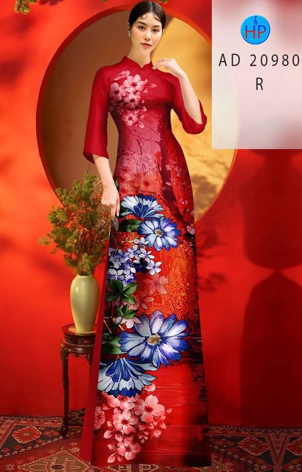 1 Set - Ao Dai - Traditional Vietnamese Long Dress Collections with Pants - Silk 3D - All Size - Hoa Cuc