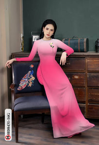 1 Set - Ao Dai - Traditional Vietnamese Long Dress Collections with Pants - Silk 3D - All Size - Hoa Cuc