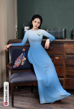 Load image into Gallery viewer, 1 Set - Ao Dai - Traditional Vietnamese Long Dress Collections with Pants - Silk 3D - All Size - Hoa Cuc
