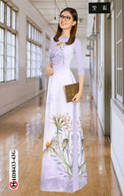 Load image into Gallery viewer, 1 Set - Ao Dai - Traditional Vietnamese Long Dress Collections with Pants - Silk 3D - All Size - Hoa Cuc
