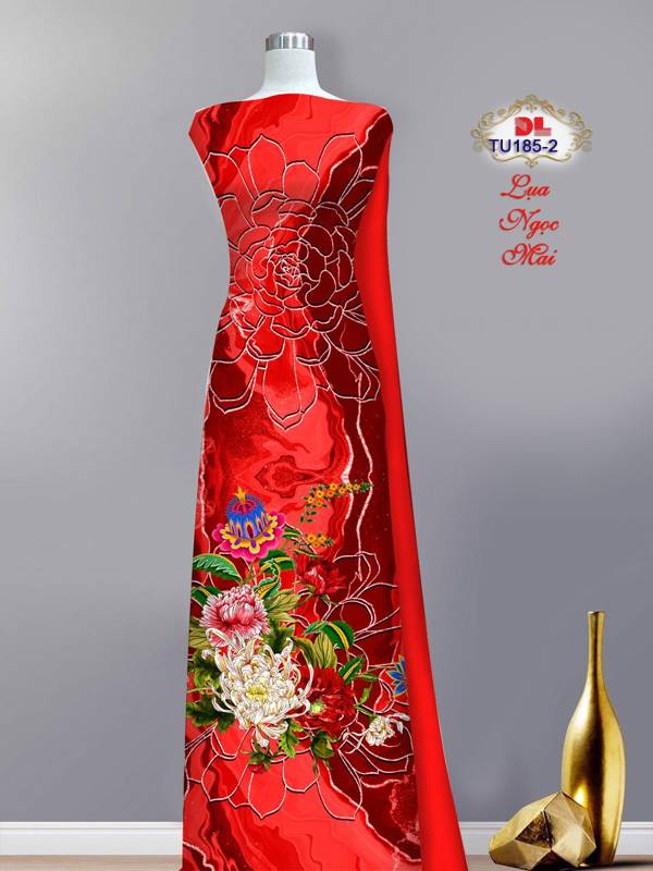 1 Set - Ao Dai - Traditional Vietnamese Long Dress Collections with Pants - Silk 3D - All Size - Hoa Cuc