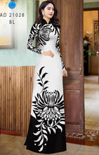 Load image into Gallery viewer, 1 Set - Ao Dai - Traditional Vietnamese Long Dress Collections with Pants - Silk 3D - All Size - Hoa Cuc
