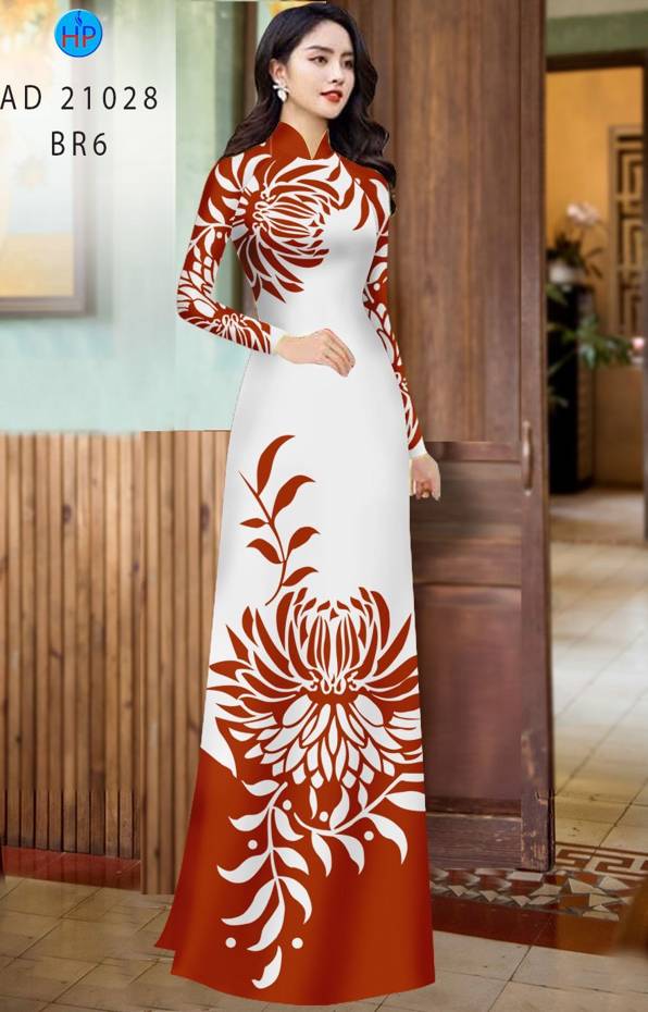 1 Set - Ao Dai - Traditional Vietnamese Long Dress Collections with Pants - Silk 3D - All Size - Hoa Cuc
