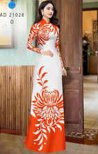 Load image into Gallery viewer, 1 Set - Ao Dai - Traditional Vietnamese Long Dress Collections with Pants - Silk 3D - All Size - Hoa Cuc
