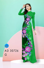 Load image into Gallery viewer, 1 Set - Ao Dai - Traditional Vietnamese Long Dress Collections with Pants - Silk 3D - All Size - Hoa Cuc
