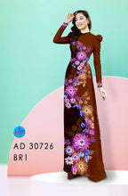 Load image into Gallery viewer, 1 Set - Ao Dai - Traditional Vietnamese Long Dress Collections with Pants - Silk 3D - All Size - Hoa Cuc
