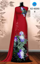 Load image into Gallery viewer, 1 Set - Ao Dai - Traditional Vietnamese Long Dress Collections with Pants - Silk 3D - All Size - Hoa Cuc
