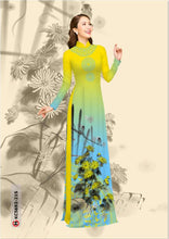 Load image into Gallery viewer, 1 Set - Ao Dai - Traditional Vietnamese Long Dress Collections with Pants - Silk 3D - All Size - Hoa Cuc
