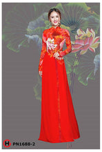 Load image into Gallery viewer, 1 Set - Ao Dai - Traditional Vietnamese Long Dress Collections with Pants - Silk 3D - All Size - Hoa Cuc
