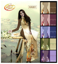 Load image into Gallery viewer, 1 sai - Traditional Vietnamese Long Dress Collections with Pants - Silk 3D - All Size - Hoa Cuc
