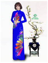 Load image into Gallery viewer, 1 sai - Traditional Vietnamese Long Dress Collections with Pants - Silk 3D - All Size - Hoa Cuc

