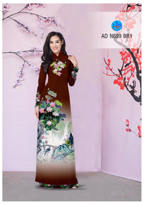 1 Set - Traditional Vietnamese Long Dress Collections with Pants - Silk 3D - All Size - Hoa Cuc