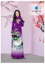 Load image into Gallery viewer, 1 Set - Traditional Vietnamese Long Dress Collections with Pants - Silk 3D - All Size - Hoa Cuc
