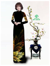 Load image into Gallery viewer, 1 Set - Traditional Vietnamese Long Dress Collections with Pants - Silk 3D - All Size - Hoa Cuc

