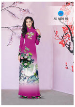 Load image into Gallery viewer, 1 Set - Traditional Vietnamese Long Dress Collections with Pants - Silk 3D - All Size - Hoa Cuc
