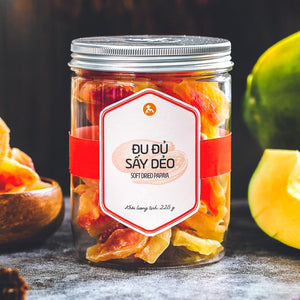 02 Box-Đu đủ sấy dẻo, 225g, hũ, mẫu nắp nhôm