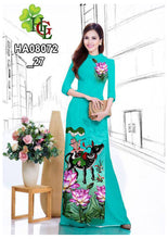 Load image into Gallery viewer, 1 Set - Traditional Vietnamese Long Dress Collections with Pants - Silk 3D - All Size - Hoa Cuc
