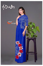 Load image into Gallery viewer, 1 Set - Traditional Vietnamese Long Dress Collections with Pants - Silk 3D - All Size - Hoa Cuc
