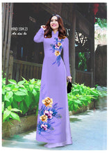 Load image into Gallery viewer, 1 Set - Traditional Vietnamese Long Dress Collections with Pants - Silk 3D - All Size - Hoa Cuc
