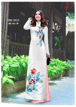 Load image into Gallery viewer, 1 Set - Traditional Vietnamese Long Dress Collections with Pants - Silk 3D - All Size - Hoa Cuc
