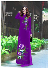 Load image into Gallery viewer, 1 Set - Traditional Vietnamese Long Dress Collections with Pants - Silk 3D - All Size - Hoa Cuc
