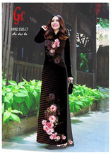 Load image into Gallery viewer, 1 Set - Traditional Vietnamese Long Dress Collections with Pants - Silk 3D - All Size - Hoa Cuc
