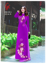 Load image into Gallery viewer, 1 Set - Traditional Vietnamese Long Dress Collections with Pants - Silk 3D - All Size - Hoa Cuc
