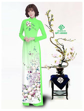 Load image into Gallery viewer, 1 Set - Traditional Vietnamese Long Dress Collections with Pants - Silk 3D - All Size - Hoa Cuc

