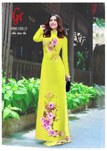Load image into Gallery viewer, 1 Set - Traditional Vietnamese Long Dress Collections with Pants - Silk 3D - All Size - Hoa Cuc
