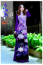 Load image into Gallery viewer, 1 Set - Traditional Vietnamese Long Dress Collections with Pants - Silk 3D - All Size - Hoa Cuc

