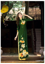 Load image into Gallery viewer, 1 Set - Traditional Vietnamese Long Dress Collections with Pants - Silk 3D - All Size - Hoa Cuc
