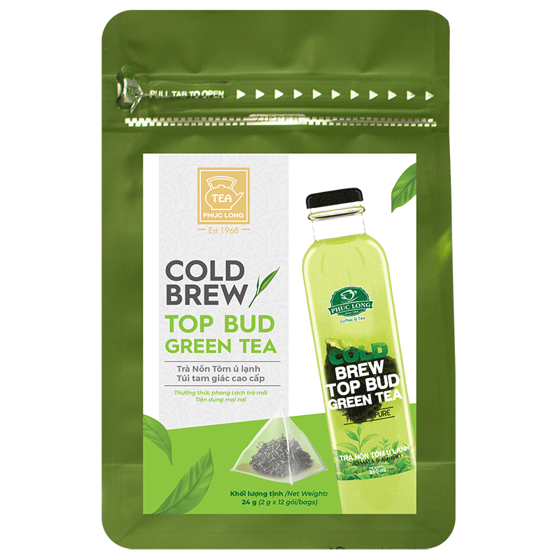 02 Boxs - - Tea Phuc Long -Tea VietNam -  Trà Nõn Tôm Ủ Lạnh Túi Tam Giác