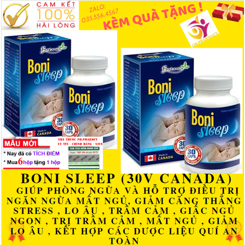 BoniSleep - 2 box x 30 Capsules - Help To Sleep Well, Reduce Stress