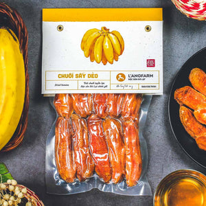 03 Bags- Chuối sấy dẻo, 300g, bịch, mẫu hút chân không