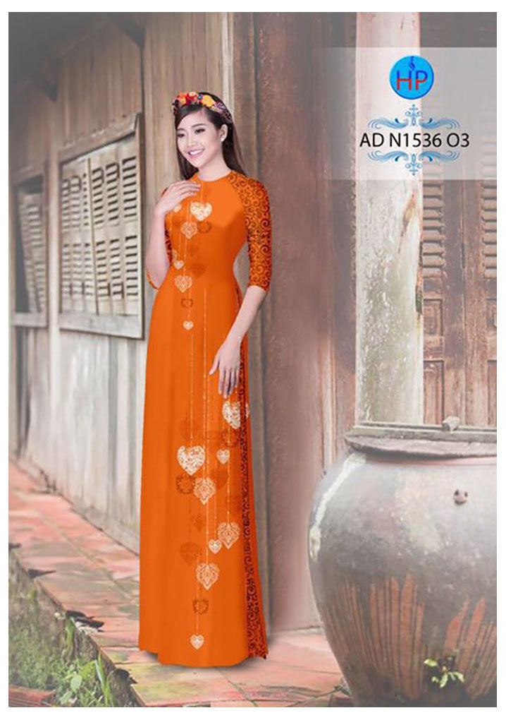 1 Set - Ao Dai - Traditional Vietnamese Long Dress Collections with Pants - Silk 3D - All Size - Hoa Cuc