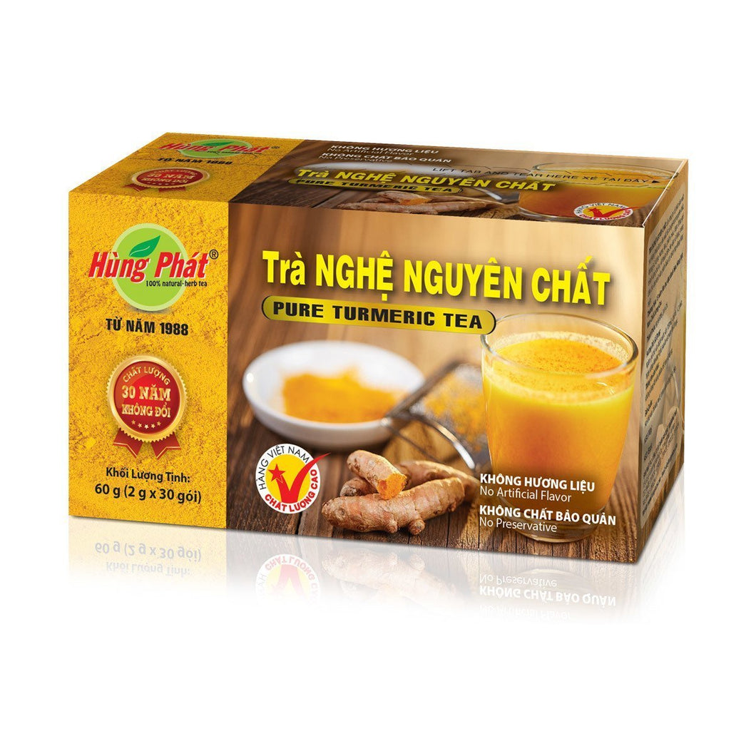 2 Boxs-  Tra Hung Phat - Hung Phat Tea -Trà Nghệ Nguyên Chất (túi lọc) - Pure Turmeric Tea