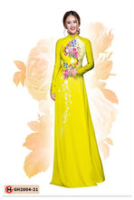 Load image into Gallery viewer, 1 Set - Ao Dai - Traditional Vietnamese Long Dress Collections with Pants - Silk 3D - All Size - Hoa Cuc
