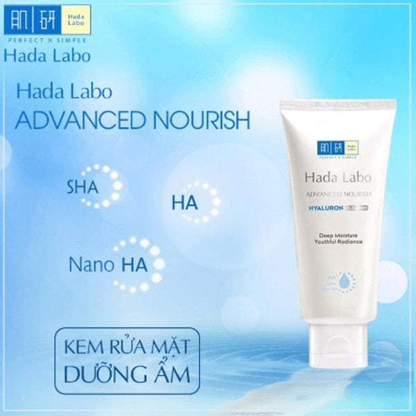 Kem rửa mặt dưỡng ẩm tối ưu Hada Labo Advanced Nourish Cleanser 80g