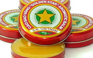 12 Boxes X 3 Grams (Net Weight), Golden Star Balm, Cao Sao Vang Vietnam, Aromatic Balsam